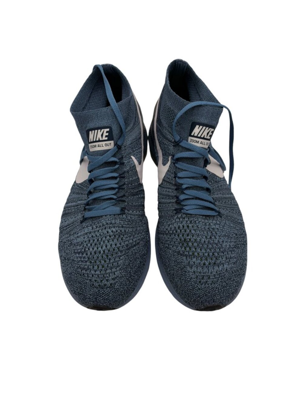 Men's Nike Zoom All Out Flyknit Blue-and White Running Shoes, SZ 12